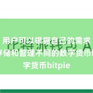 用户可以根据自己的需求选择存储和管理不同的数字货币bitpie